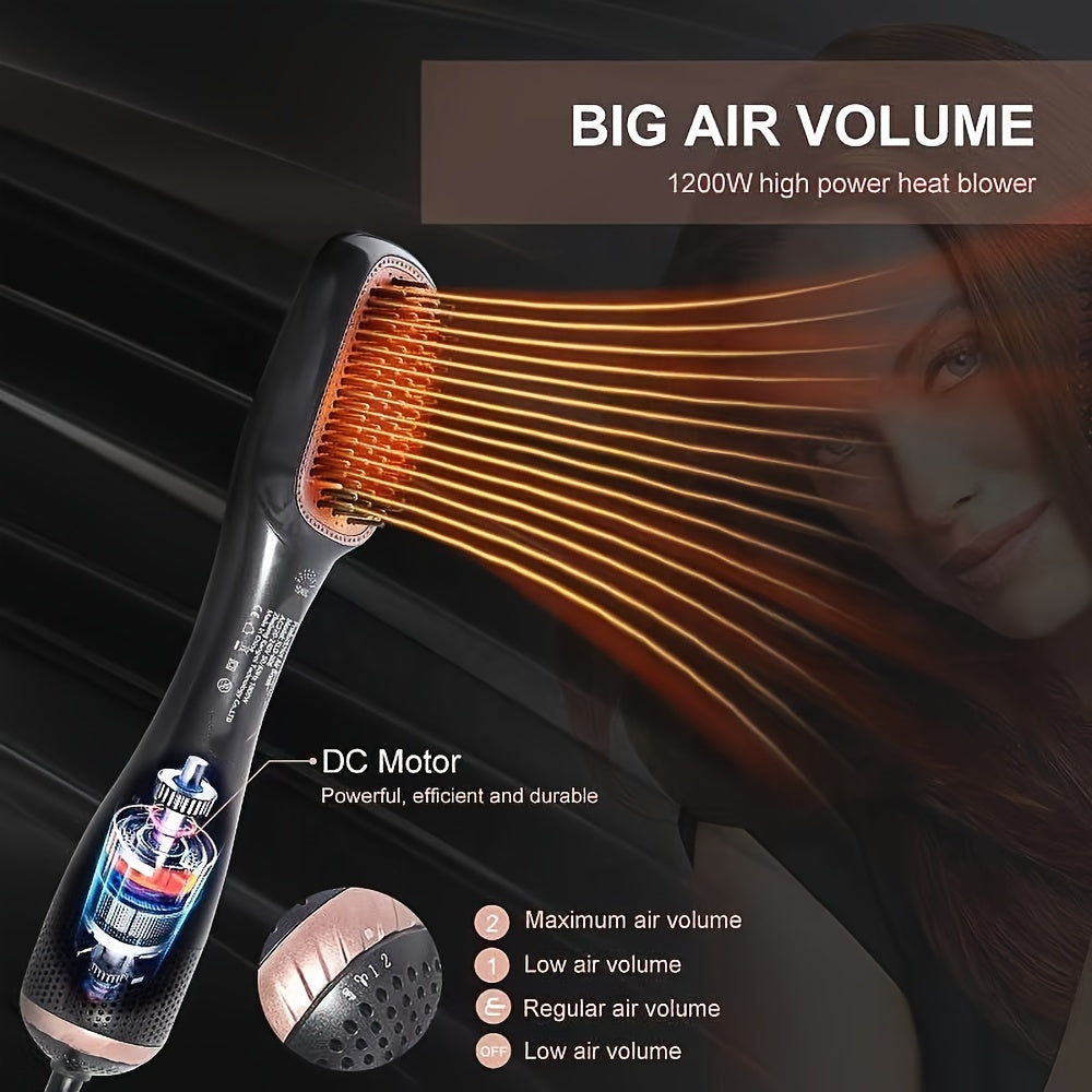 StyleFlow™ – 2-in-1 Hot Air Brush for Drying, Straightening & Soft Curls