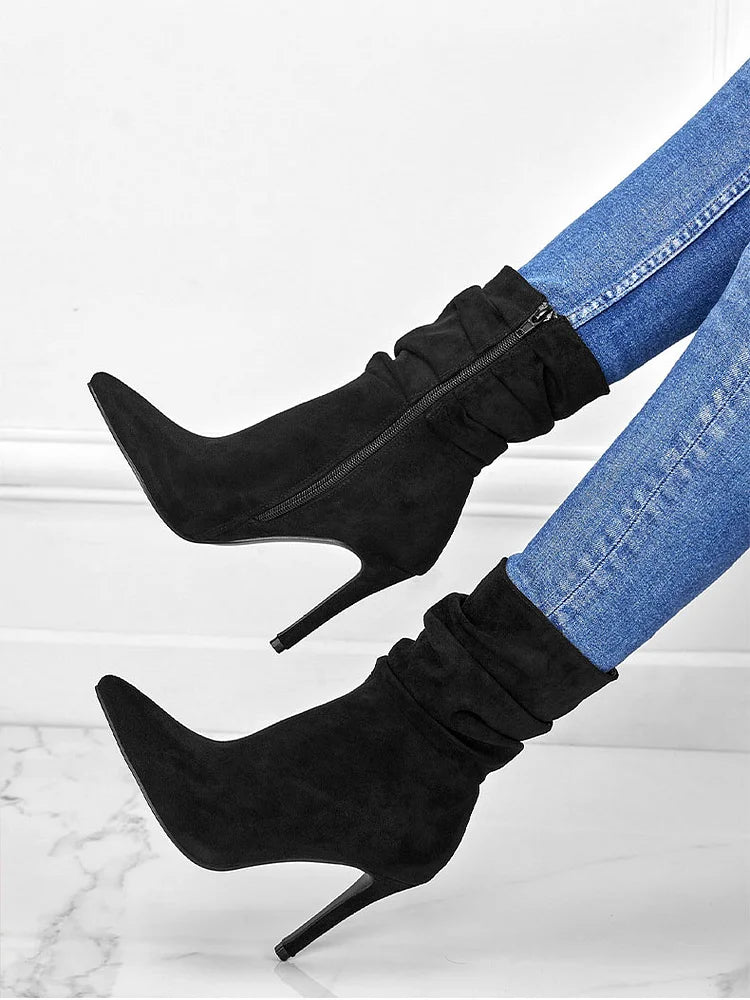 Velora | Stylish Pointed Toe High Heel Ankle Boots
