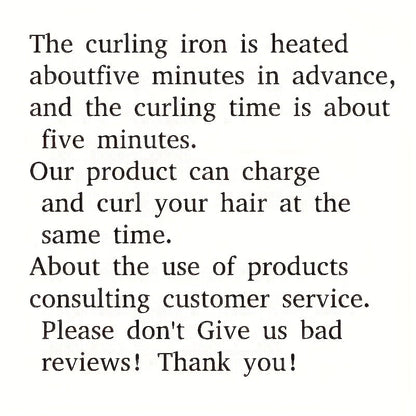 CurlFree™ | Portable Hair Curler – Rechargeable Wand with Auto-Off Safety Feature