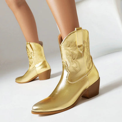 Velmora™ | Western Cowboy Ankle Boots for Women