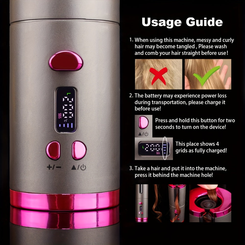 CurlFree™ | Portable Hair Curler – Rechargeable Wand with Auto-Off Safety Feature