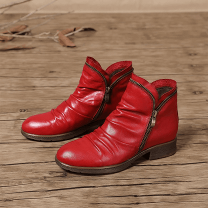 Mavexa | Western Zip Ankle Boots for Women