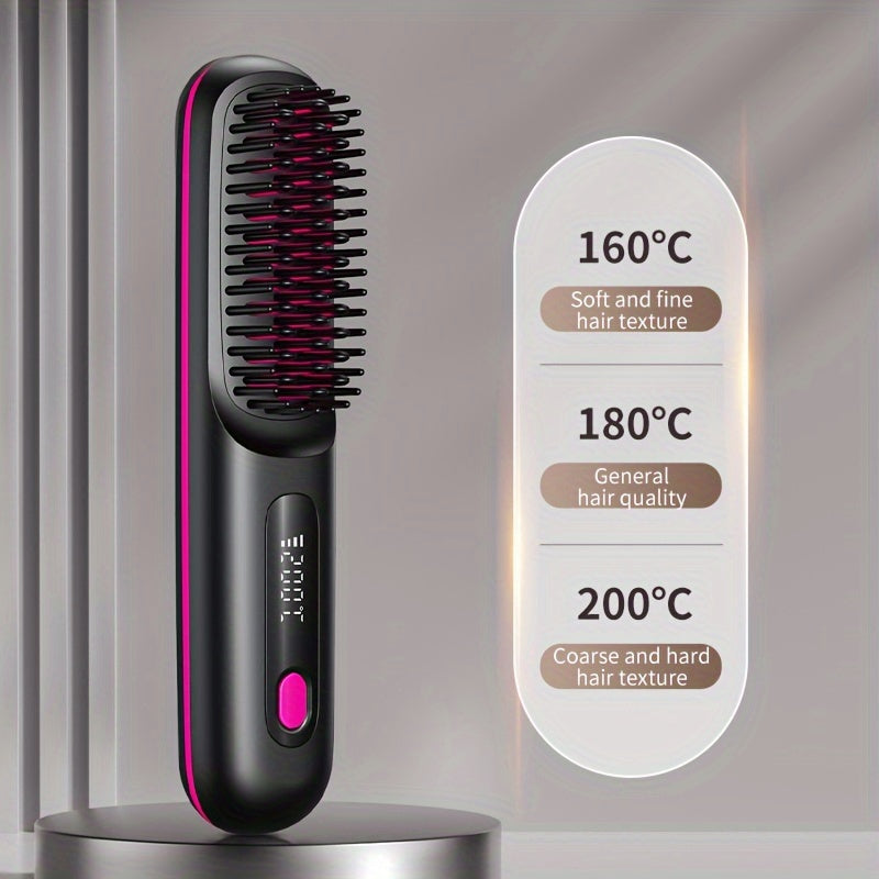 SleekMate | Portable USB-Rechargeable Straightening Comb with Anti-Scald Protection