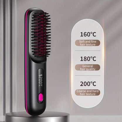 SleekMate | Portable USB-Rechargeable Straightening Comb with Anti-Scald Protection