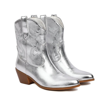 Velmora™ | Western Cowboy Ankle Boots for Women