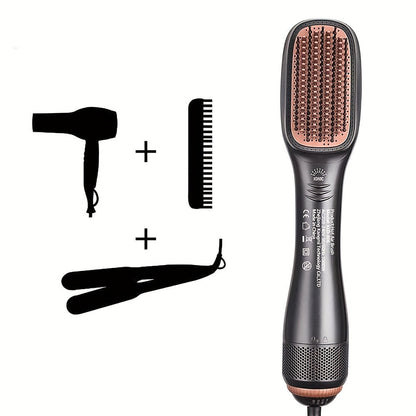 StyleFlow™ – 2-in-1 Hot Air Brush for Drying, Straightening & Soft Curls
