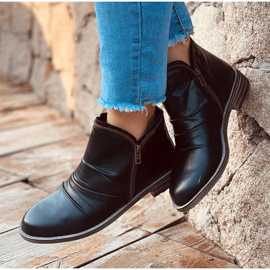 Mavexa | Western Zip Ankle Boots for Women