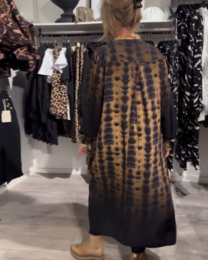 VellaVeil™ - Long Sleeve Ombre Dress with V-Neck