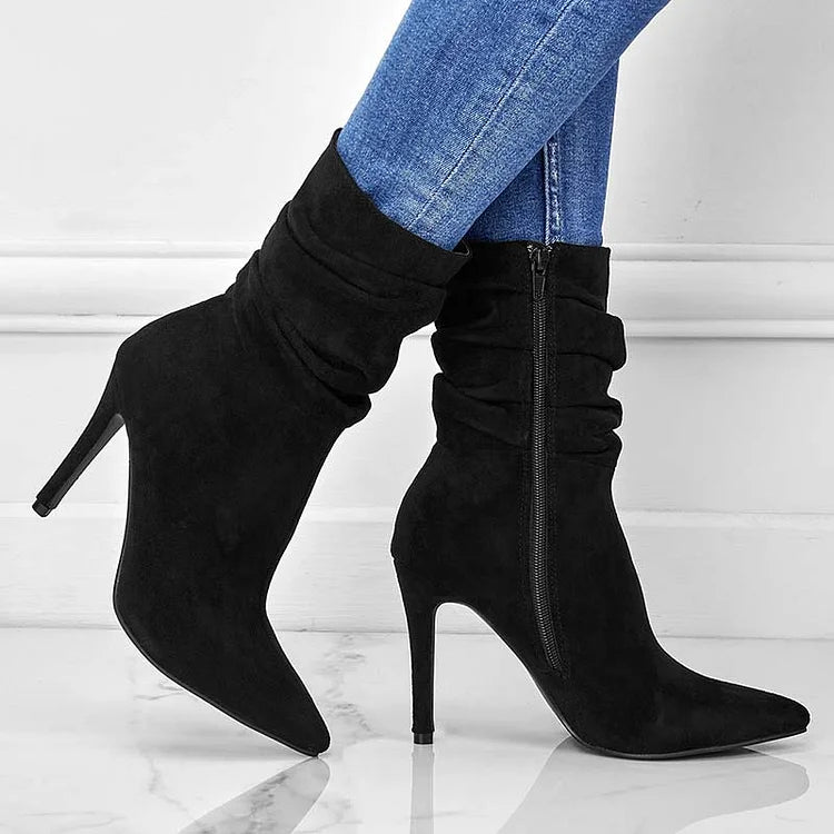Velora | Stylish Pointed Toe High Heel Ankle Boots