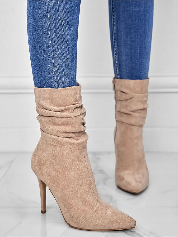 Velora | Stylish Pointed Toe High Heel Ankle Boots