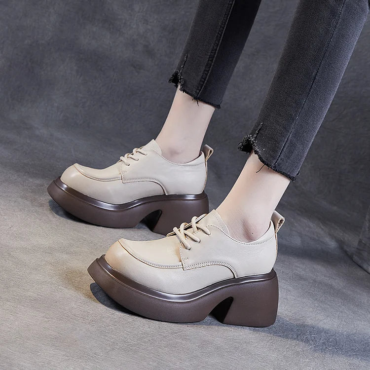 Ardella | Women’s Platform Loafers – 7.5cm Comfy Wedges