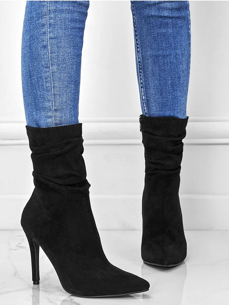 Velora | Stylish Pointed Toe High Heel Ankle Boots