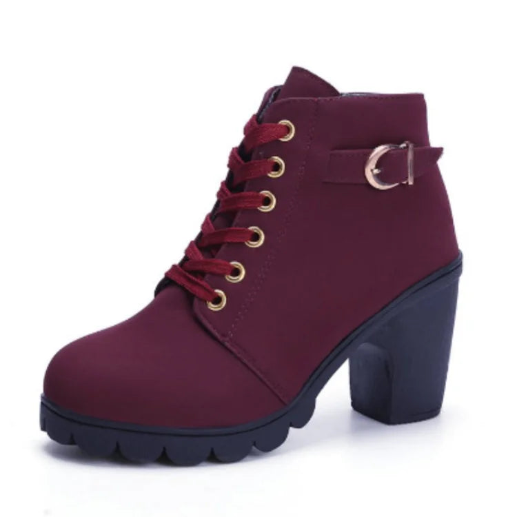 Lunvéra | Women’s Lace-Up High Heel Ankle Boots