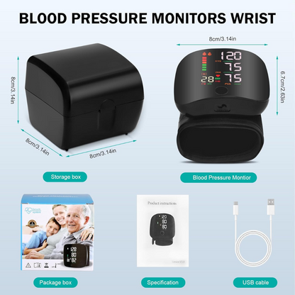 PulseTrack™ – Portable LED Wrist Blood Pressure Monitor