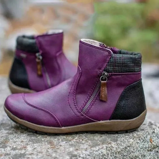 Elaria™ | Women’s Zip-Up Lace Ankle Boots