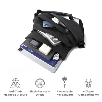 ObsidianGuard™ Anti-Theft Sling Bag – Secure, Compact & Weather-Proof