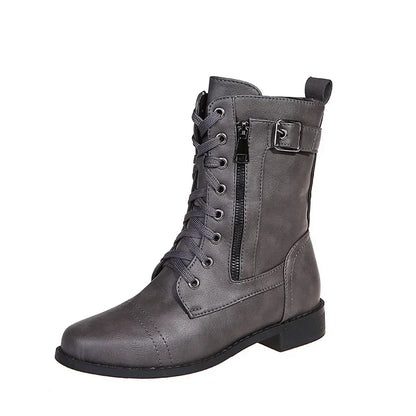 Urban™ | Women's Round Toe Lace-Up Flat Boots