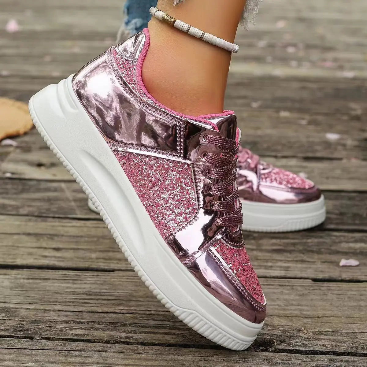 Faynelle | Women’s Sequin Platform Sneakers