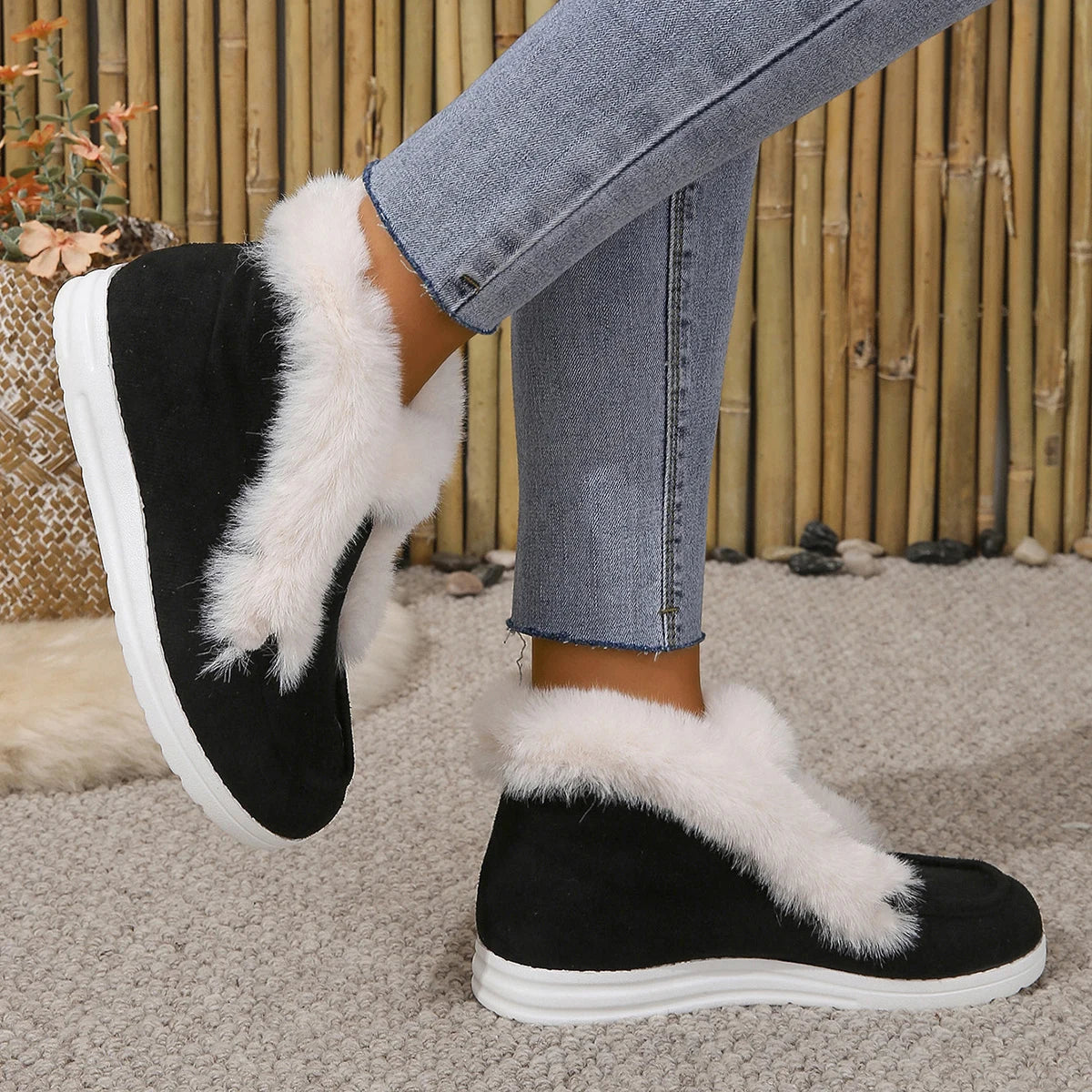 SnowLivia | Women’s Warm Plush Slip-On Snow Boots