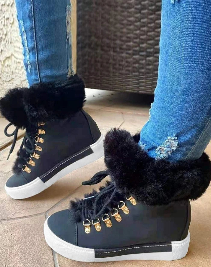 ARLA™ | Women’s Plush Snow Boots – Warm Flat Ankle