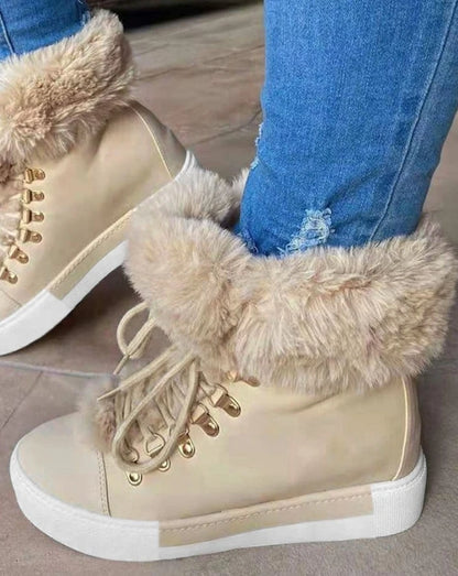 ARLA™ | Women’s Plush Snow Boots – Warm Flat Ankle