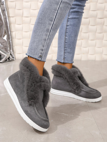 SnowLivia | Women’s Warm Plush Slip-On Snow Boots