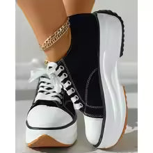 Eveloise™ | Women’s Canvas Platform Sneakers – Casual & Breathable