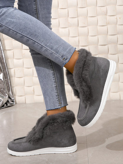 SnowLivia | Women’s Warm Plush Slip-On Snow Boots