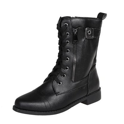 Urban™ | Women's Round Toe Lace-Up Flat Boots