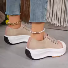 Eveloise™ | Women’s Canvas Platform Sneakers – Casual & Breathable