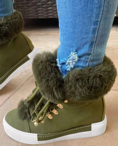 ARLA™ | Women’s Plush Snow Boots – Warm Flat Ankle