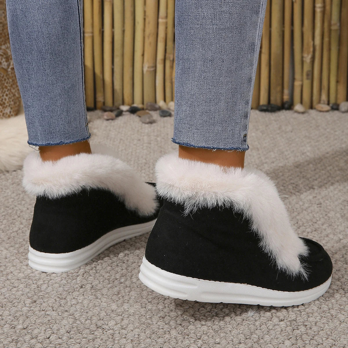 SnowLivia | Women’s Warm Plush Slip-On Snow Boots