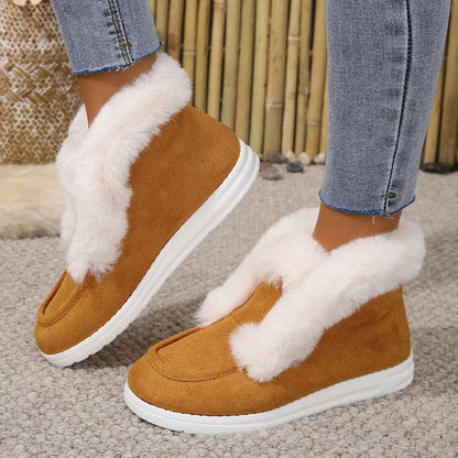 SnowLivia | Women’s Warm Plush Slip-On Snow Boots