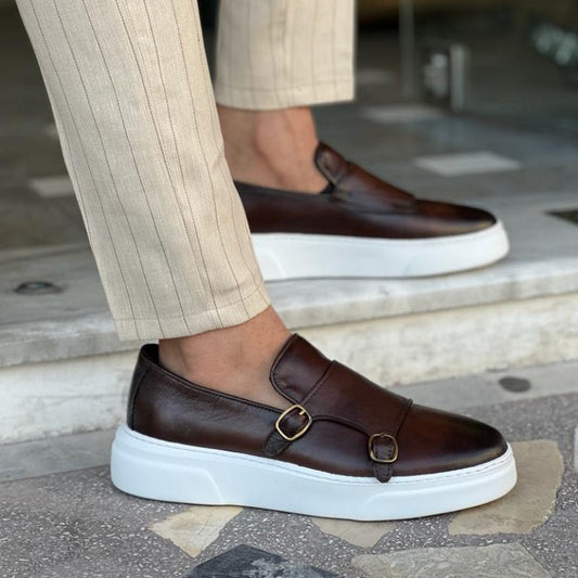 UrbanGent - Stylish Men's Leather Double Monk Strap Loafers
