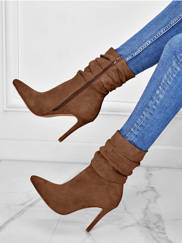 Velora | Stylish Pointed Toe High Heel Ankle Boots