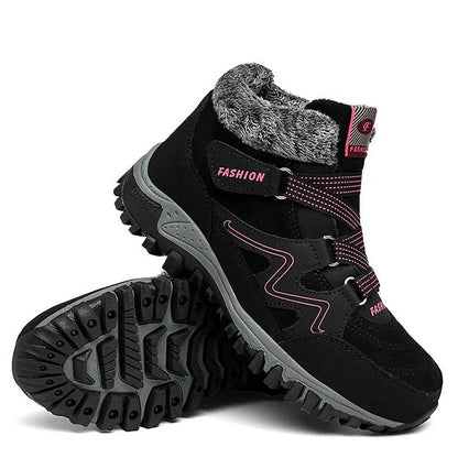 SnoVera™ | Winter Ankle Boots – Plush-Lined, Hook & Loop