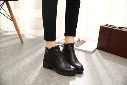 Liora™ | Women's Ankle Boots – Low Chunky Heels