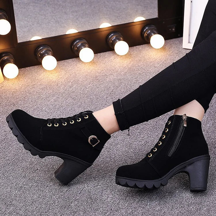 Lunvéra | Women’s Lace-Up High Heel Ankle Boots