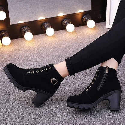 Lunvéra | Women’s Lace-Up High Heel Ankle Boots