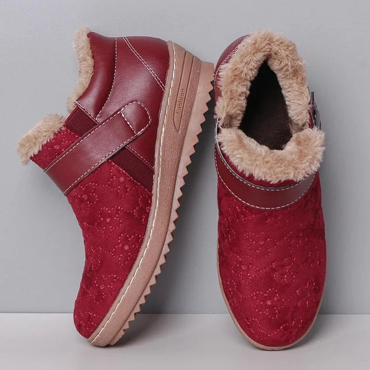 Velora | Comfortable Warm Lined Wedge Ankle Boots