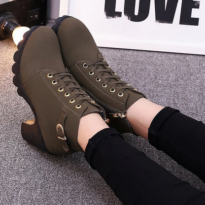 Lunvéra | Women’s Lace-Up High Heel Ankle Boots