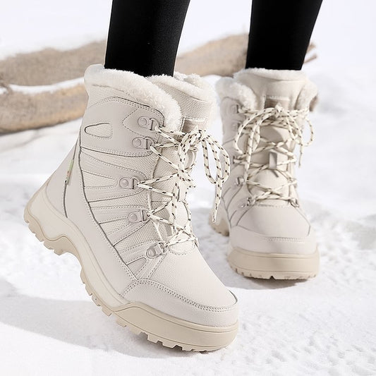 SnowEase | Women’s Winter Lace-Up Plush Ankle Boots