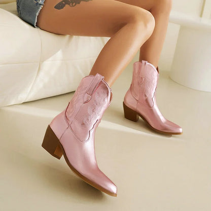 Velmora™ | Western Cowboy Ankle Boots for Women