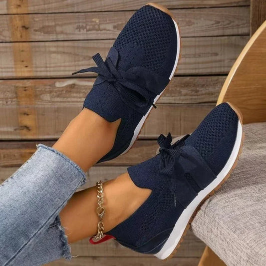 NJTD — Breathable Knit Women’s Platform Sneakers
