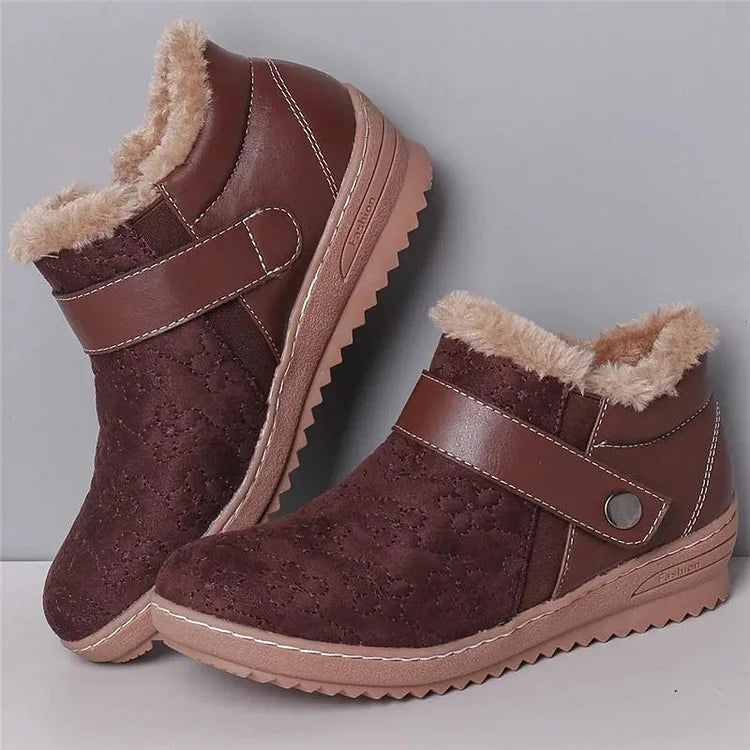 Velora | Comfortable Warm Lined Wedge Ankle Boots