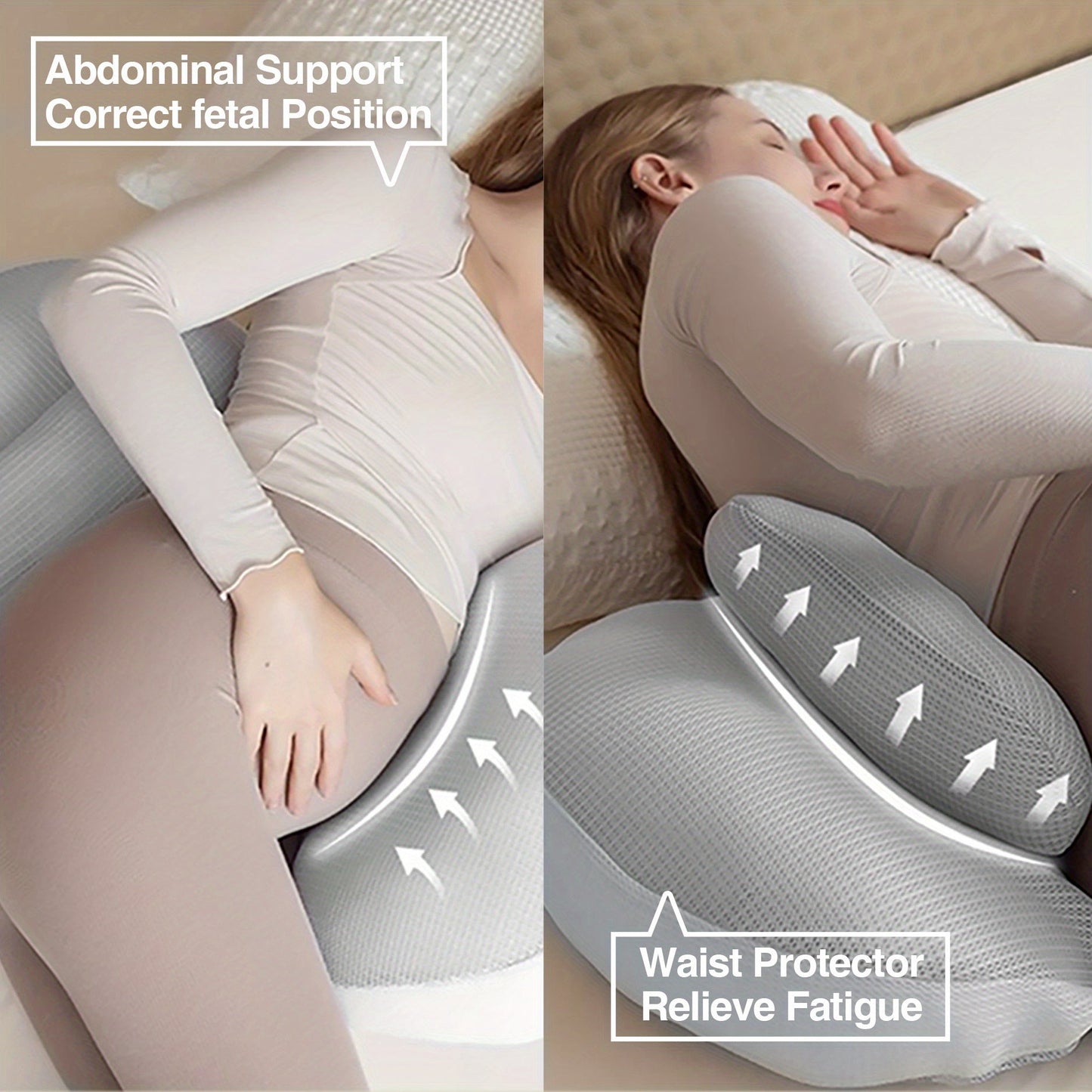 BellyNest™ – Ergonomic 2-in-1 Pregnancy Pillow for Side-Sleeping Comfort & Support