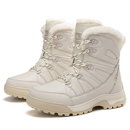 SnowEase | Women’s Winter Lace-Up Plush Ankle Boots