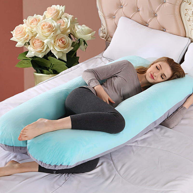 MumLuxe™ Luxurious Crystal Velvet U-Shaped Pillow for Pregnancy Support