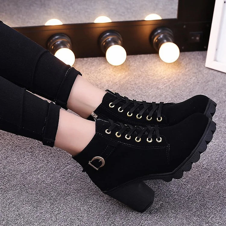 Lunvéra | Women’s Lace-Up High Heel Ankle Boots