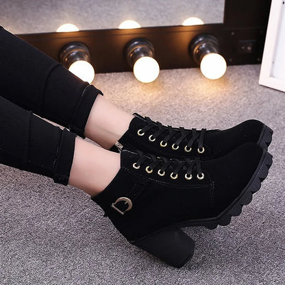 Lunvéra | Women’s Lace-Up High Heel Ankle Boots